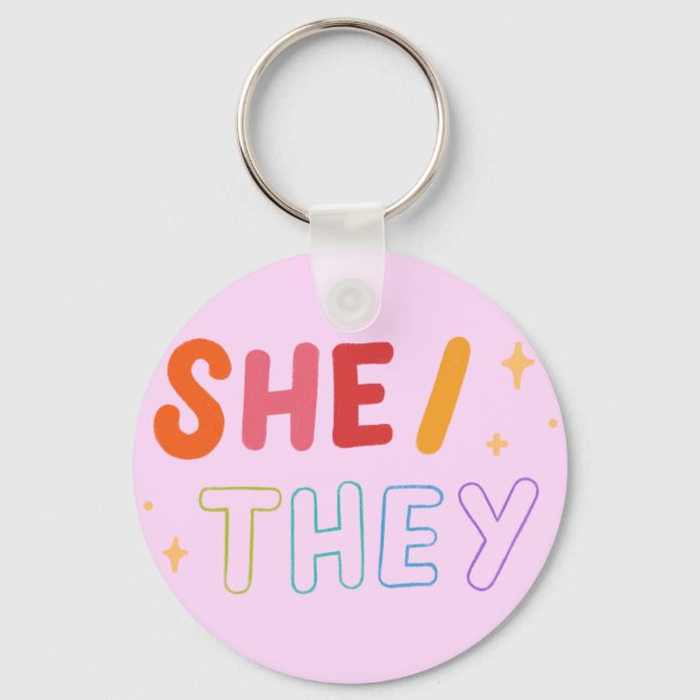 She/They Keychain (Front)