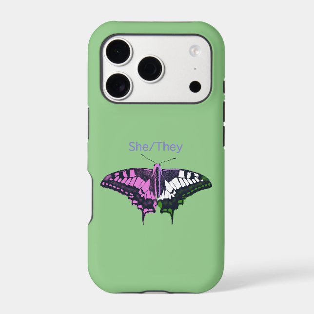 She/They Non-Binary Flag Swallowtail Butterfly (Back)