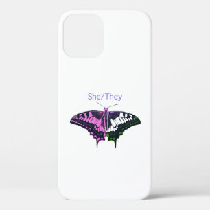She/They Non-Binary Flag Swallowtail Butterfly iPhone 12 Pro Case