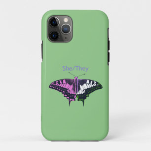 She/They Non-Binary Flag Swallowtail Butterfly iPhone 11 Pro Case