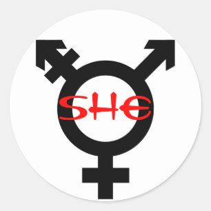 She Transgender Classic Round Sticker