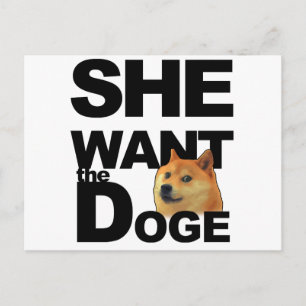 She want the Doge Postcard