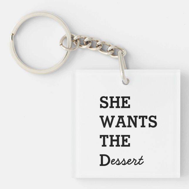 SHE WANTS THE D Acrylic Keychain (Front)
