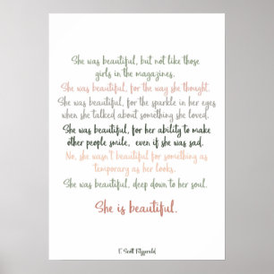 She Was Beautiful By F. Scott Fitzgerald Poster