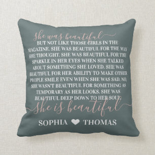 She was beautiful fitzgerald quote for girl cushion