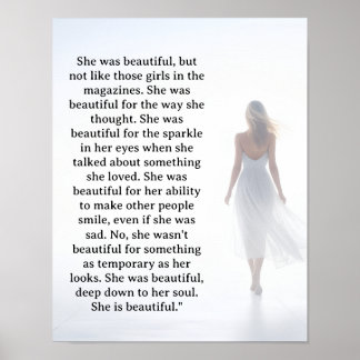 She was beautiful === quote poster