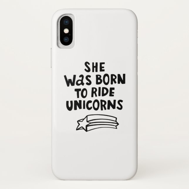 She Was Born To Ride Unicorns Case-Mate iPhone Case (Back)