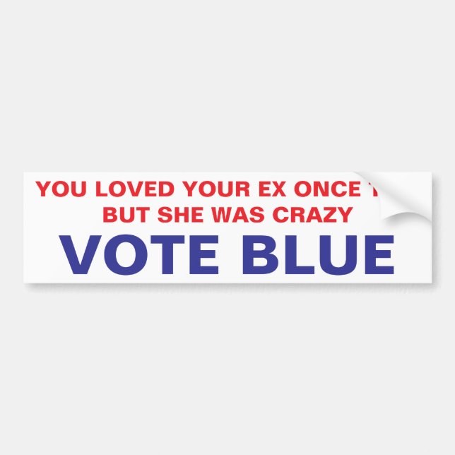 SHE WAS CRAZY BUMPER STICKER (Front)