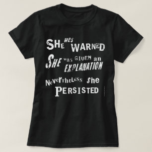 She Was Warned Feminist Dark T-Shirt
