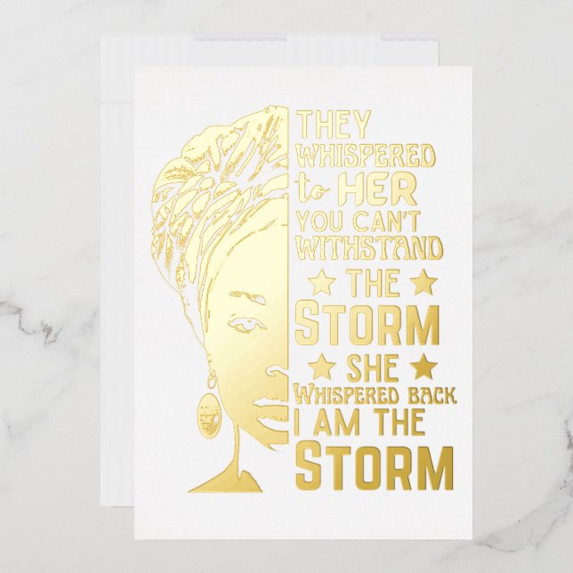 She Whispered Back I Am The Storm Strong Woman Foil Holiday Card (Envelope)