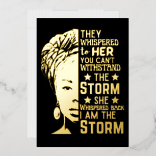 She Whispered Back I Am The Storm Strong Woman Foil Holiday Card