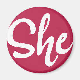 She White Design Magnet