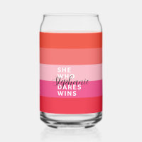 She Who Dares Wins Motivational Pink Stripes 