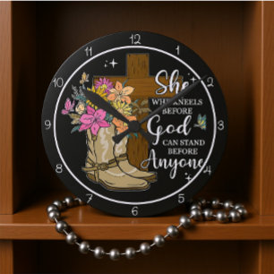 She Who Kneels Before God Design Round Clock