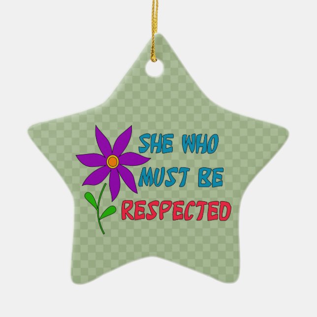 She Who Must Be Respected Ceramic Tree Decoration (Front)