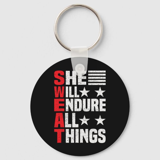 She Will Endure All Things  Key Ring (Front)