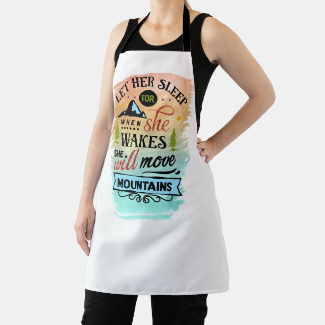 She Will Move Mountains Word Art Apron (Insitu)