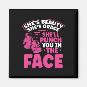 She Will Punch You In The Face Mma Kickboxing Kick Magnet