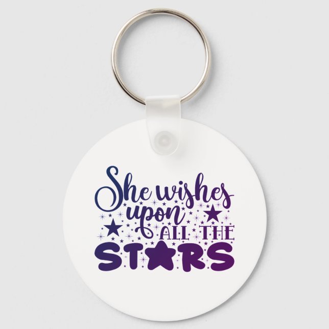 She Wishes Upon All The Stars Key Ring (Front)