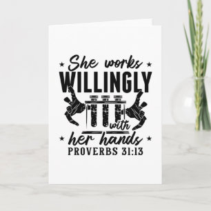 She Works Willingly Lab Tech Laboratory Technician Card