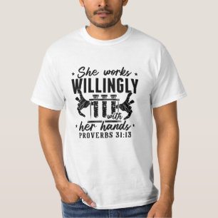 She Works Willingly Lab Tech Laboratory Technician T-Shirt