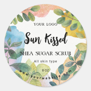 Shea butter scrub botanical label template  