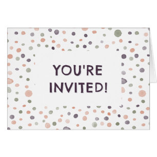 Shea Confetti Watercolor Dots Birthday Invite