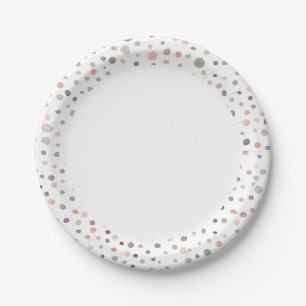 Shea Confetti Watercolor Dots Paper Plate