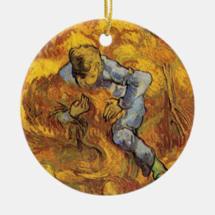 Sheaf Binder (after Millet) by Vincent van Gogh Ceramic Ornament