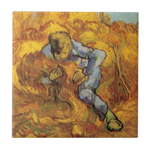 Sheaf Binder (after Millet) by Vincent van Gogh Ceramic Tile