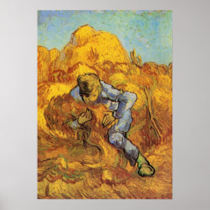 Sheaf Binder (after Millet) by Vincent van Gogh Poster
