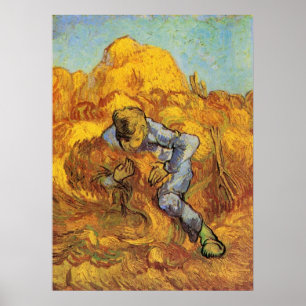 Sheaf Binder (after Millet) by Vincent van Gogh Poster