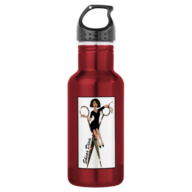Shear Diva - African American DIVA 532 Ml Water Bottle (Front)