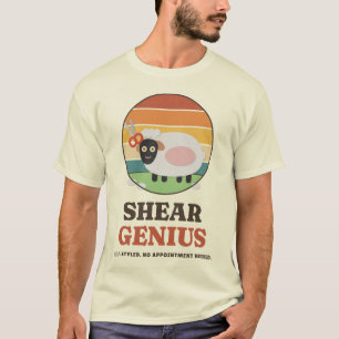 Shear Genius Funny Sheep Haircut Pun T-Shirt