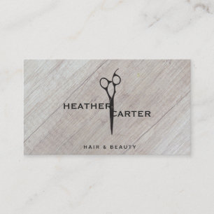 Shear Modern Wood Stylist Appointment Card