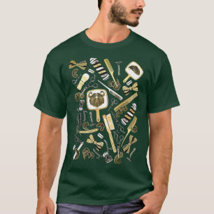 Shear shave shine black background white and gold  T-Shirt