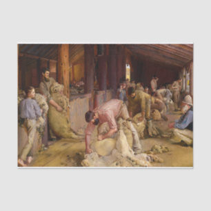 Shearing the Rams, 1890 by Tom Roberts Tissue Paper