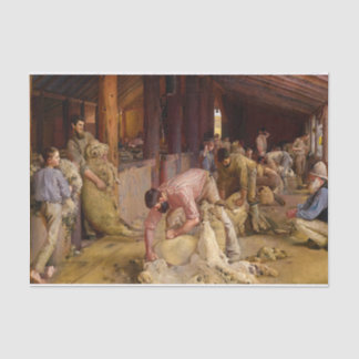 Shearing the Rams, 1890 by Tom Roberts Tissue Paper