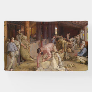 Shearing the Rams (Australian Art) (Tom Roberts) Banner
