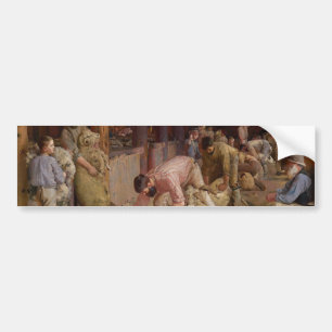 Shearing the Rams (Australian Art) (Tom Roberts) Bumper Sticker