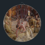 Shearing the Rams (Australian Art) (Tom Roberts) Dartboard<br><div class="desc">This design features a painting by the English-born Australian artist Tom Roberts (1856–1931), who was a key member of the Heidelberg School art movement, also known as Australian impressionism. It shows sheep shearers plying their trade in a timber shearing shed. The painting can be seen as a celebration of rural...</div>