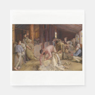 Shearing the Rams (Australian Art) (Tom Roberts) Napkin