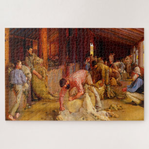 Shearing the Rams Tom Roberts 1890 Australian Art Jigsaw Puzzle