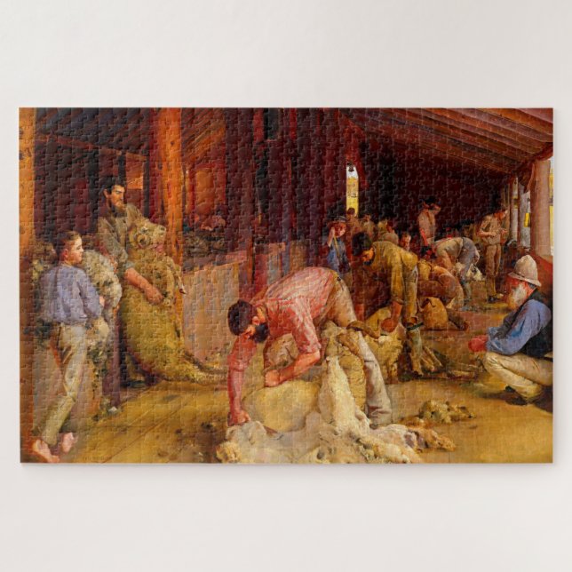 Shearing the Rams Tom Roberts 1890 Australian Art Jigsaw Puzzle (Horizontal)