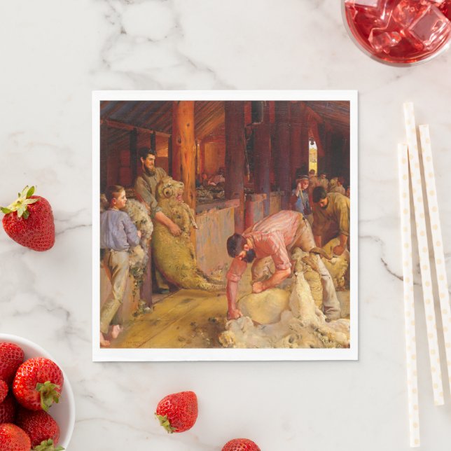 Shearing the Rams Tom Roberts 1890 Australian Art  Napkin (Insitu)