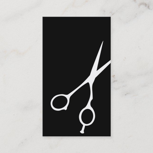 Shears Barber/Cosmetologist Business Card (Black) (Front)