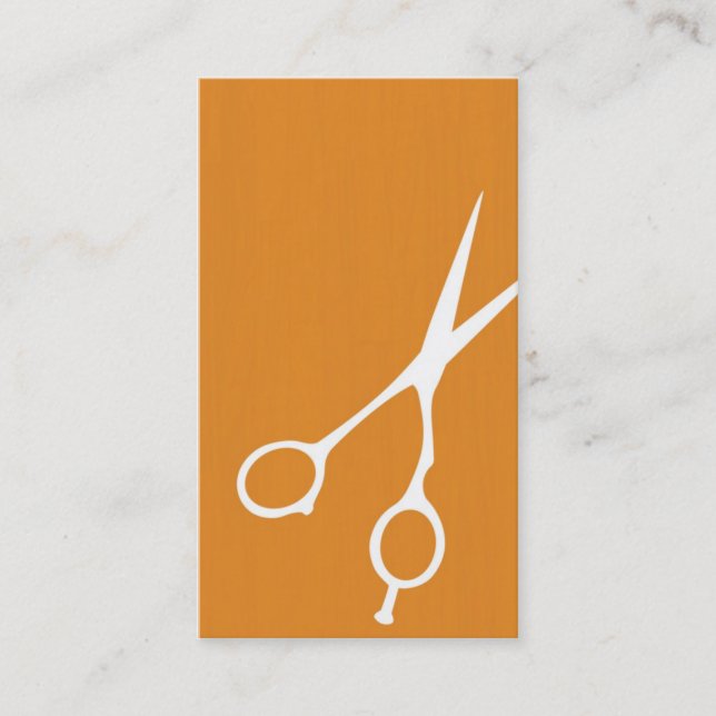 Shears Barber/Cosmetologist Business Card (Orange) (Front)