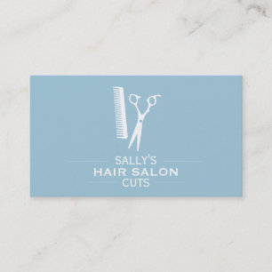 Shears & Comb with Dividers (light brown sky blue) Business Card