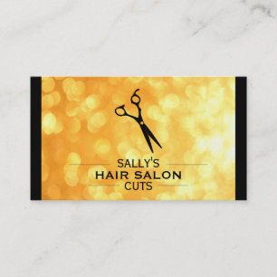 Shears Logo with Dividers (gold bokeh) Business Card