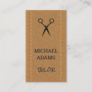 Shears   Tailoring   Stitched Leather Business Card